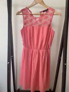Forever21 レース　ピンク　ワンピース