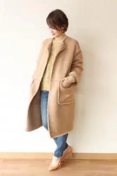 ソーノ（SONO）フェイクムートンリバーシブルコート／キャメルのサムネイル