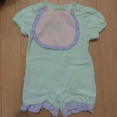 fafa フリルロンパース　スタイ付き　パイル地　70cm フェフェ