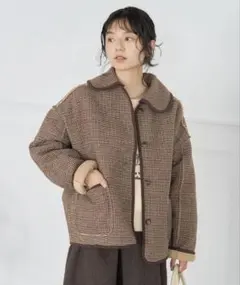 FREAK'S STORE 襟付き リバーシブル チェックボアジャケット