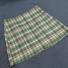 ZARA★ザラチェックスカート グリーン