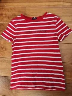 TOMMY HILFIGER 赤白ストライプ Tシャツ　122（7）サイズ