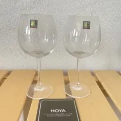 新品未使用☆HOYA☆ワイングラス2つ＋キャスター1つ☆クリスタル豪華3点セット