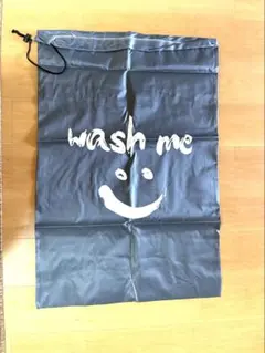 ランドリーバッグ 巾着型 グレー wash me