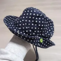 ネイビー 水玉 バケットハット　50㌢