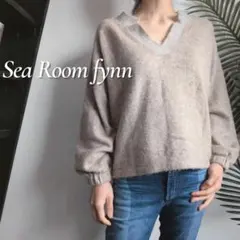 Sea Room lynn Vネック起毛ニットセーター ボリュームスリーブ