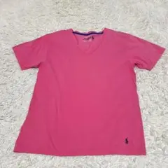 Ralph POLOラルフローレンポロ　裾ポニー　Tシャツ　Vネック　ピンク