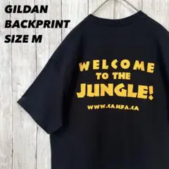 アメリカ古着　GILDANギルダン　バックプリントTシャツ　サイズM黒　ブラック