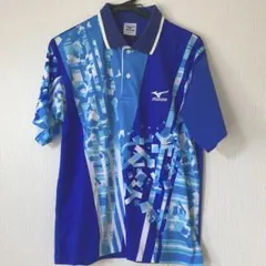 Mizuno グラフィックポロシャツ 青S M相当