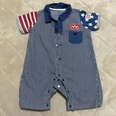 ストライプロンパース 70〜80cm