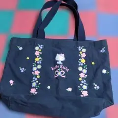 ハローキティ 花柄キャンバスバッグ