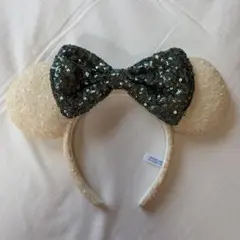 ミニーカチューシャ　アイボリー　スパンコール