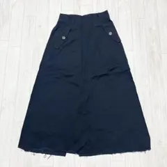 C224 Té chichi テチチ　ロングスカート　裾 ダメージ加工　ネイビーのサムネイル