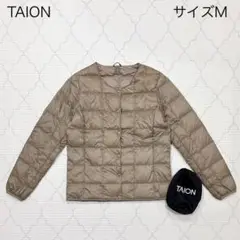 TAION インナーダウン クルーネック カーキ ダウンジャケット タイオン
