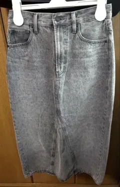 最終値下げ　UNIQLOグレー デニム タイトスカート スリット入り