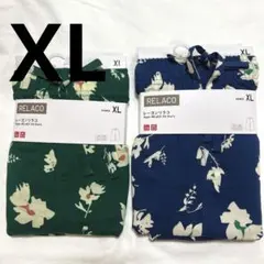 ユニクロ　リラコ　緑　ネイビー　XL レーヨンリラコ