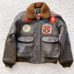 90s L相当 AVIREX フライトジャケット G-1 襟ボア　羊革　riri