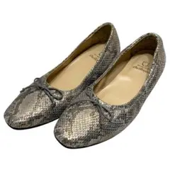 【極美品】卑弥呼 (22.5) バレエシューズ フラット スクエアトゥ 本革