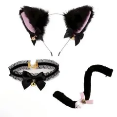 黒 コスプレ 3点セット 衣装 猫 大人 子ども ハロウィン 仮装