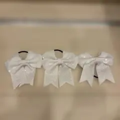 ホワイトリボンヘアゴム 3個セット
