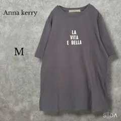 ♡【美品】アンナケリー【M】ロゴプリントTシャツ 半袖 クルーネック グレーのサムネイル