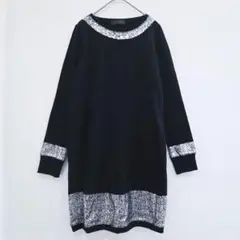 Madame Hiroko　長袖ワンピース　カットソーワンピース　７号　黒