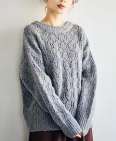 新品・タグ付きスタディオクリップ5ゲージダブルフロント　リボンニットカーディガン