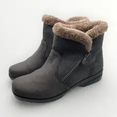 防滑ソール付 ボアショートブーツ グレー 軽量