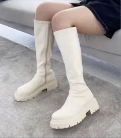 インヒールストレッチロングブーツ