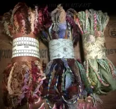 引き揃え糸　アートヤーン　手染め糸　変わり糸　ジャンクジャーナル 素材　材料費