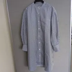 ユナイテッドアローズ　1OF MINE ストライプ バンドカラーシャツ