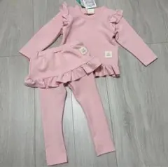 90cm バースデイ　フリルラッシュガードセットアップ　水着　ピンク　NEMO