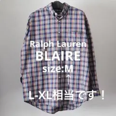 【Mサイズ】Ralph Lauren BLAIRE マドラスチェック長袖シャツ