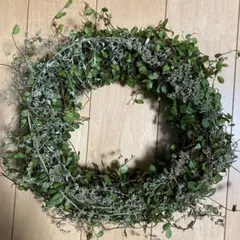 ワイヤープランツとよもぎリース　25センチ