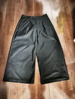 UNIQLO ブラック スラックス ユニクロ c タックワイドパンツ XL