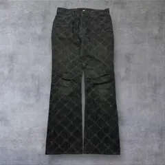 Y2K ブラックデニム フレア フェアリーグランジ 平成 ギャル男 お兄系