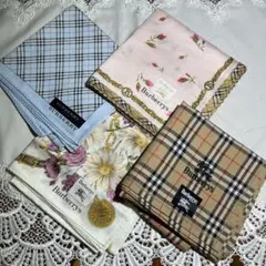 Burberry バーバリー ハンカチ 4枚セット 新品 シール付