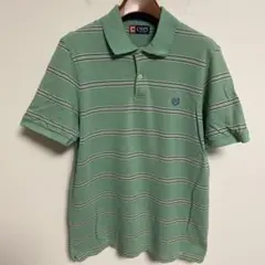 CHAPS チャップス 緑 ボーダー ポロシャツ L