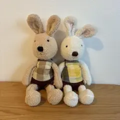 le sucre ルシュクル 白 茶 ぬいぐるみ うさぎ