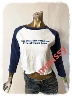 ☘️T19116☘️moussy RAGRAN CROP LETTERED Tシャツ
