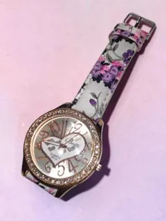 【稼働品】Botti クォーツ 大型腕時計 アナログ 花柄のサムネイル