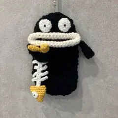黒パグデザインポーチ♡ぼくはパグ♡あみぐるみスマホポーチ②