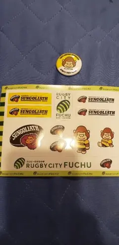 サントリーサンゴリアス　サンゴリアス君　ステッカー&缶バッチセット