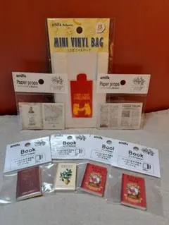amifa ミニチュア ペーパーアイテム ミニビニールバッグ セット