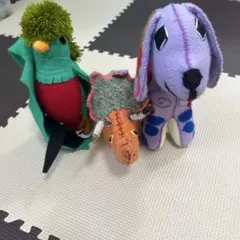 ハンドメイド 手作り ステゴサウルス あみぐるみ マルチカラー