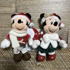 ディズニー　クリスマス2025 ぬいぐるみバッジ　ミッキー　ミニー　セット