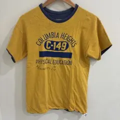 70'S バータグ チャンピオン ダブルフェイス Tシャツ 黄×青 sizeMのサムネイル