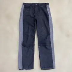 グレー ブラック　パネルデザイン デニムパンツ　HARE