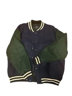 BEAMS HEART スタジャン ネイビー/グリーン