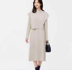 GU 3WAY レイヤードニットワンピースLLサイズ